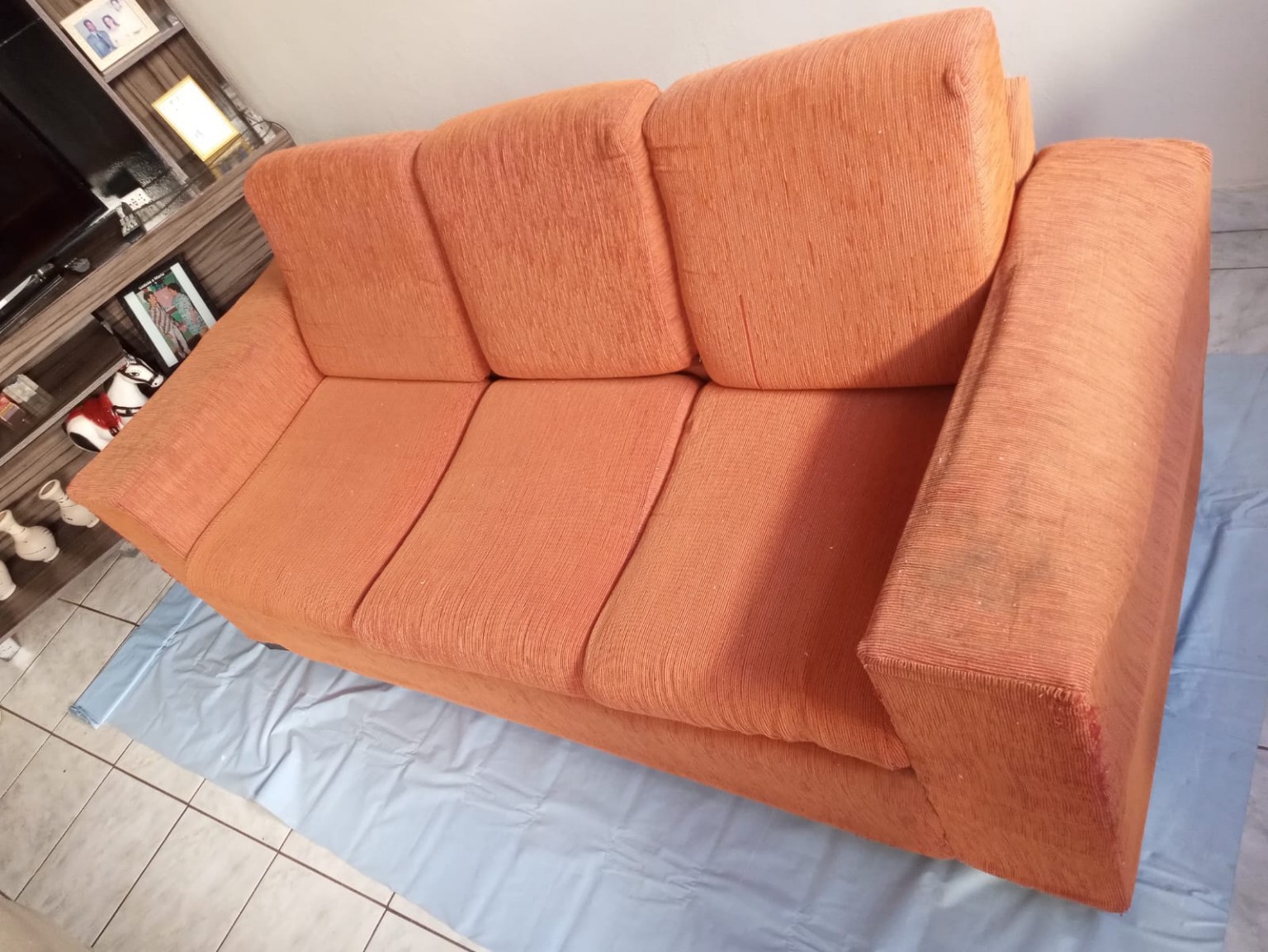 Sofá higienizado pela True Cleaning